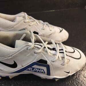 Men's Nike Alpha Menace 3 Shark Football Cleats White Blue CV0582-101 size US 8